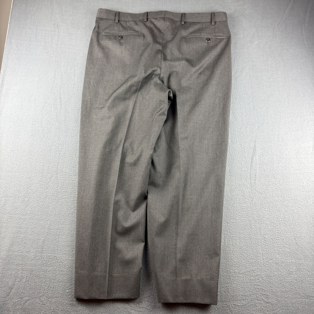 Zanella Todd Pants Men's 36 (Fits 37x28) Gray Wool Dress Trousers Flat Italy - Picture 3 of 10